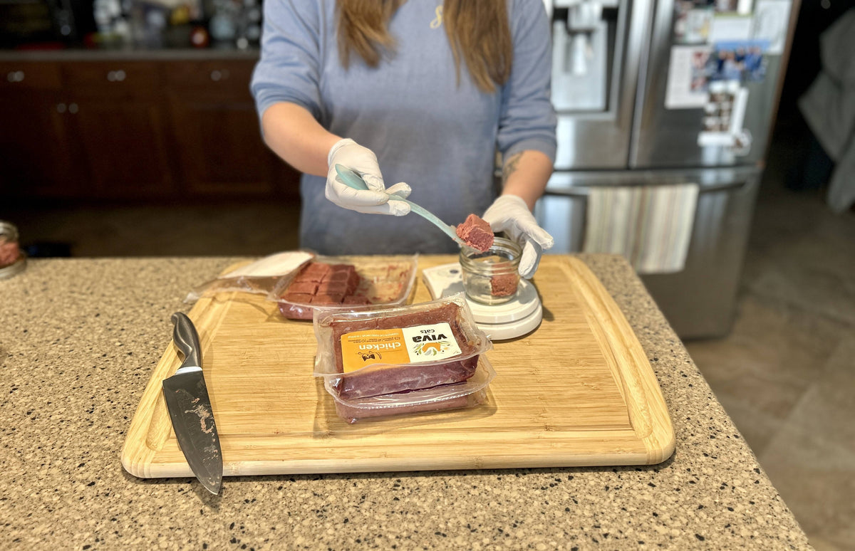 portioning raw pet food