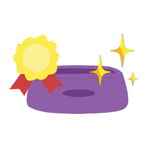 A purple cushion or pillow.