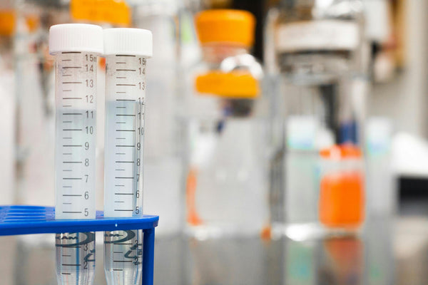 test tubes on a lab bench